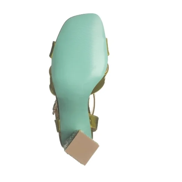 BETSEY JOHNSON Yellow Bell Sandal Size 7.5 - Picture 5 of 9